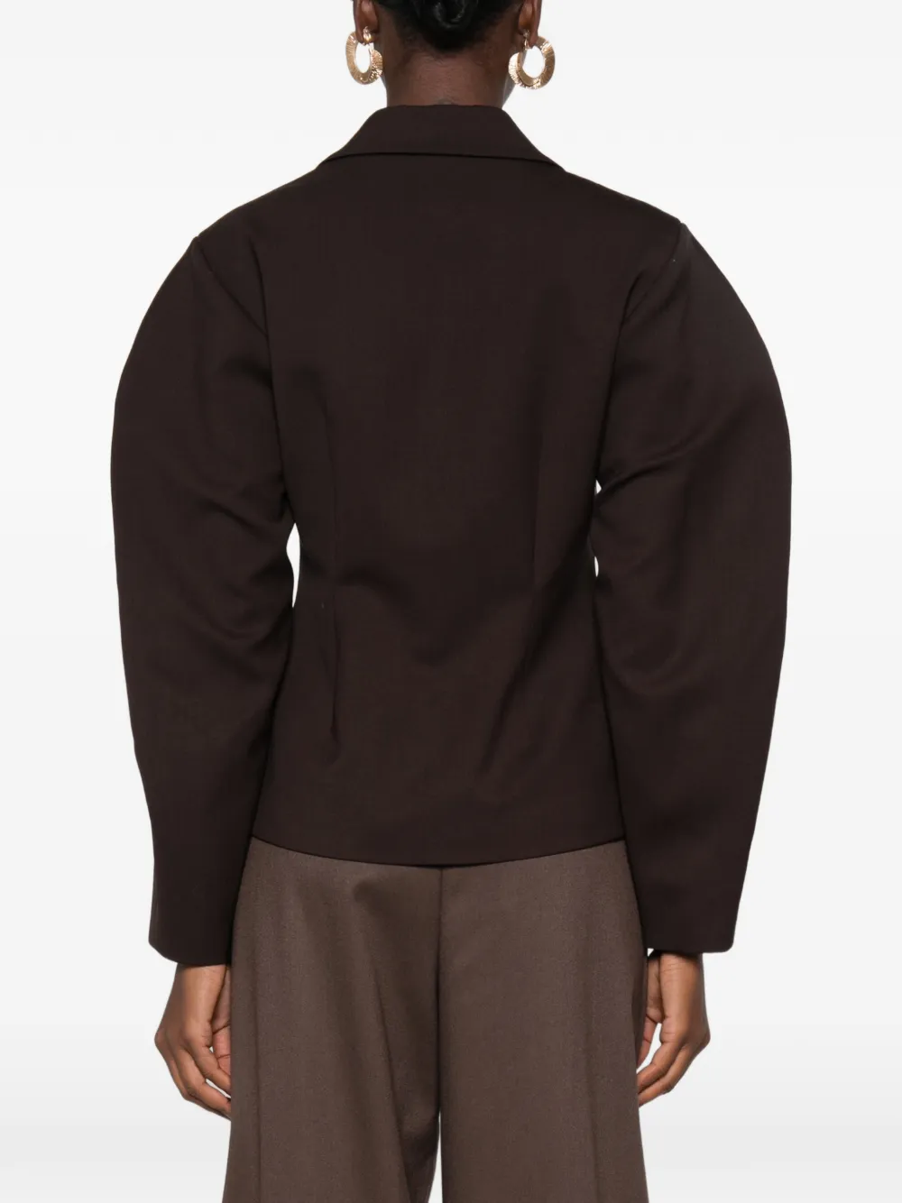 P.A.R.O.S.H. puff-sleeve peak-lapel blazer Bruin