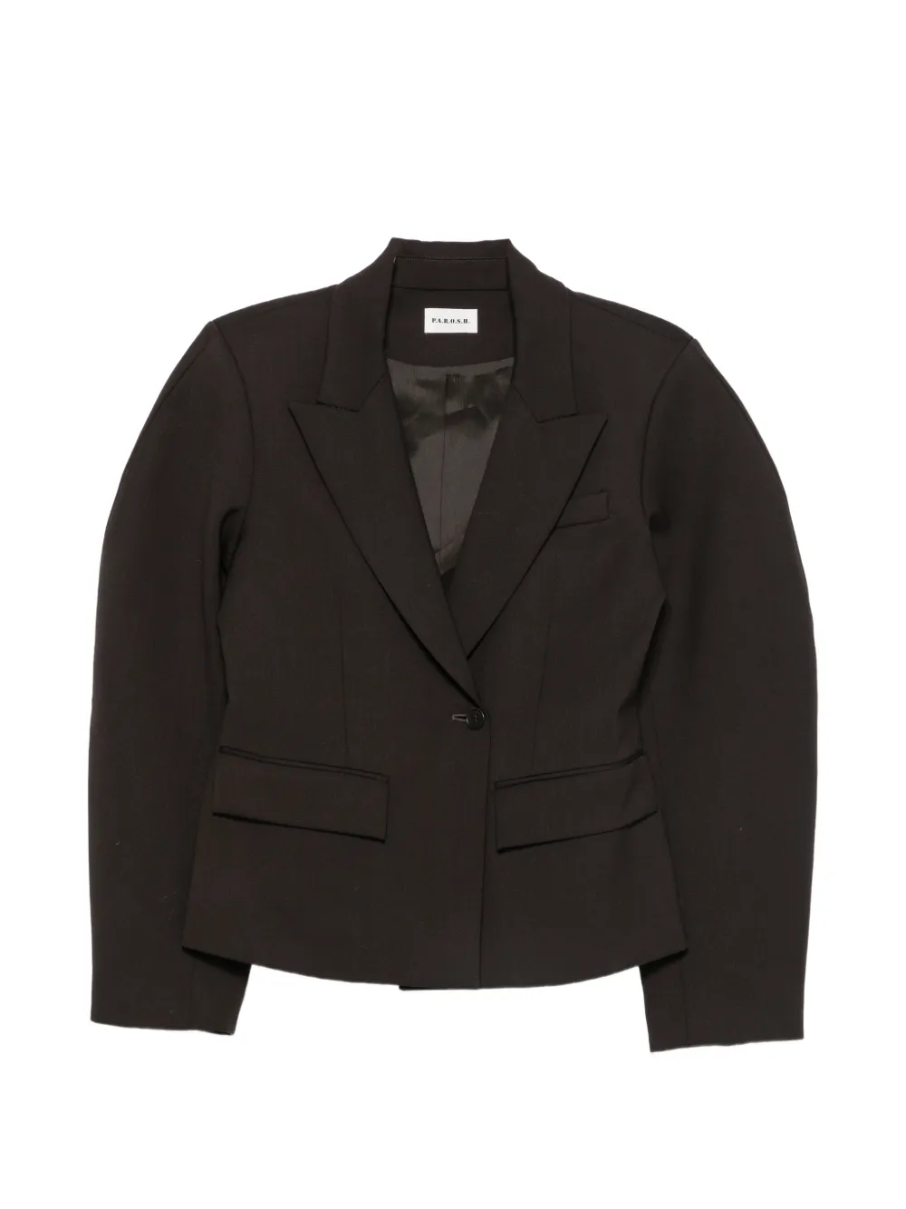 P.A.R.O.S.H. puff-sleeve peak-lapel blazer - Marrone