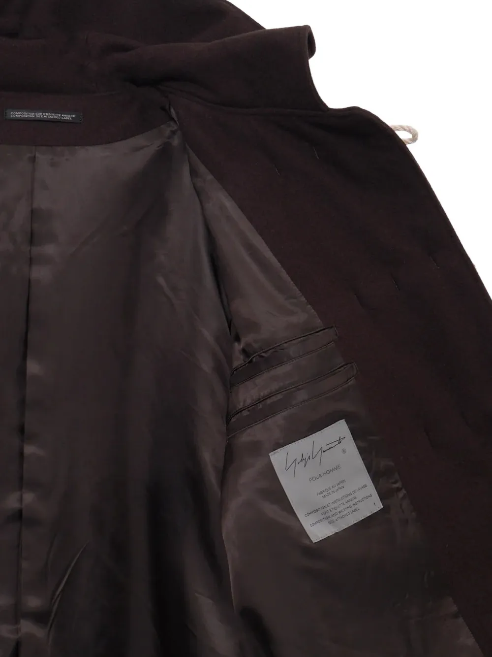 Yohji Yamamoto Jas met capuchon Bruin