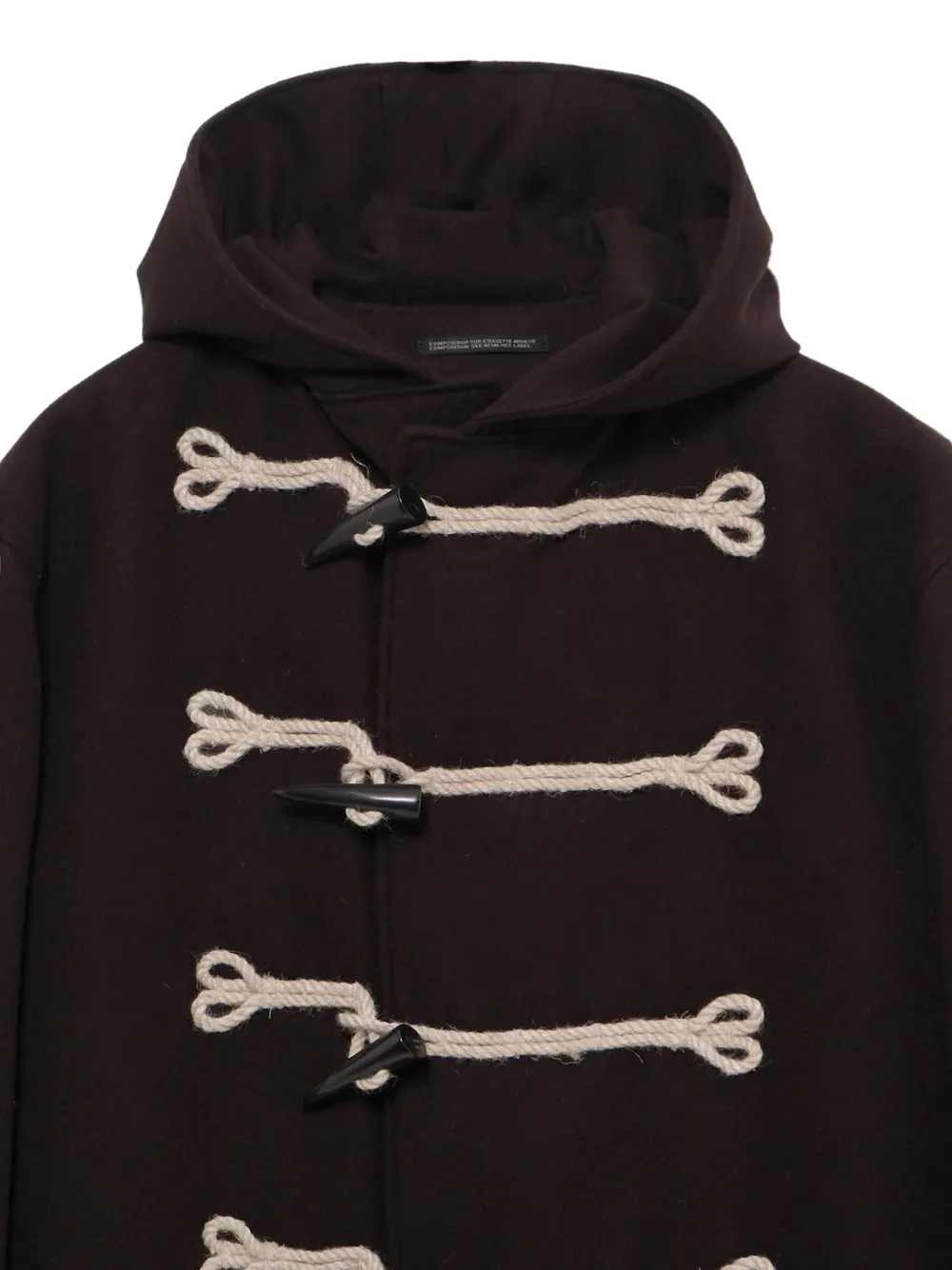 Yohji Yamamoto Jas met capuchon Bruin