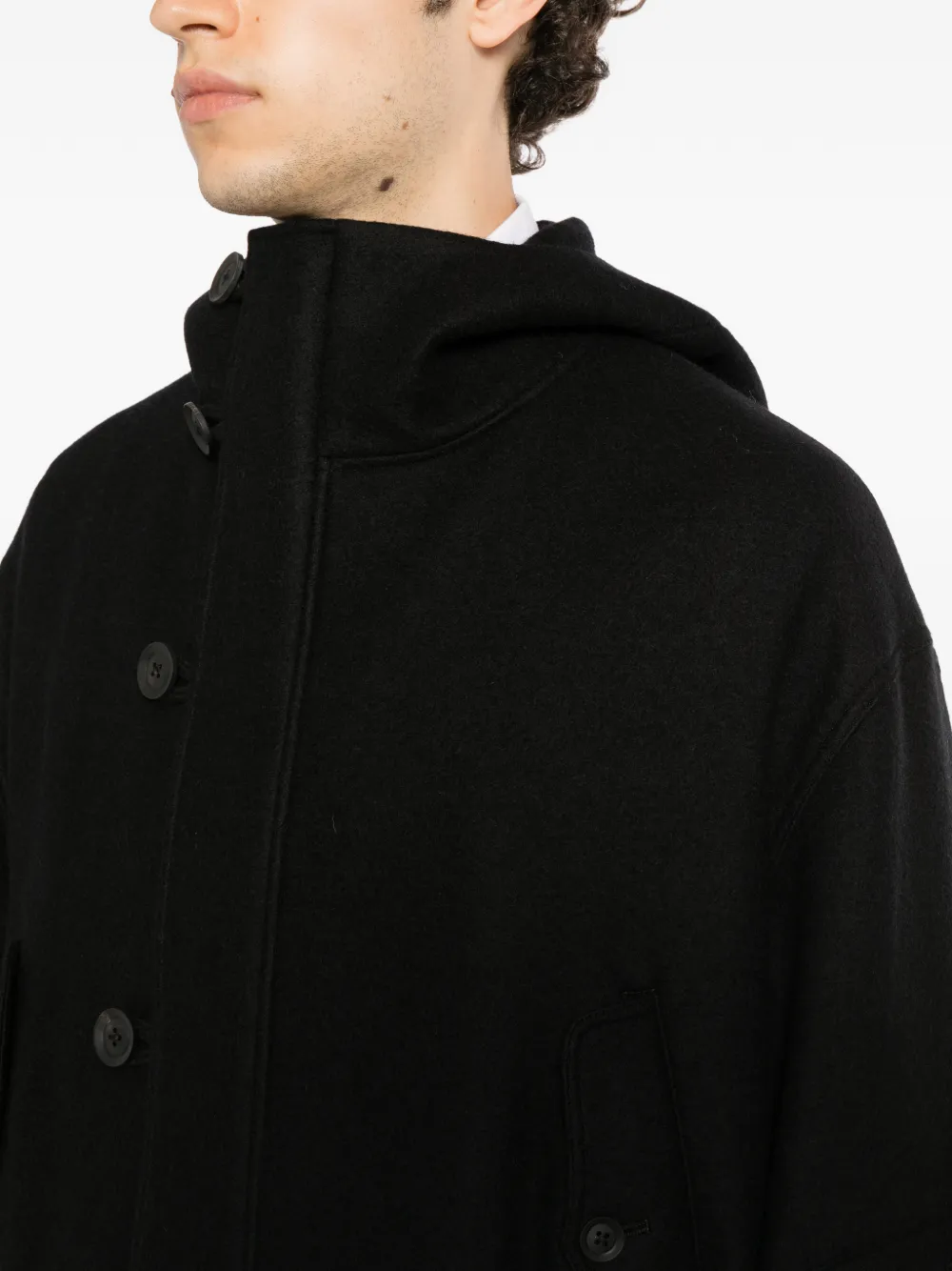 Yohji Yamamoto Jas met enkele rij knopen Zwart