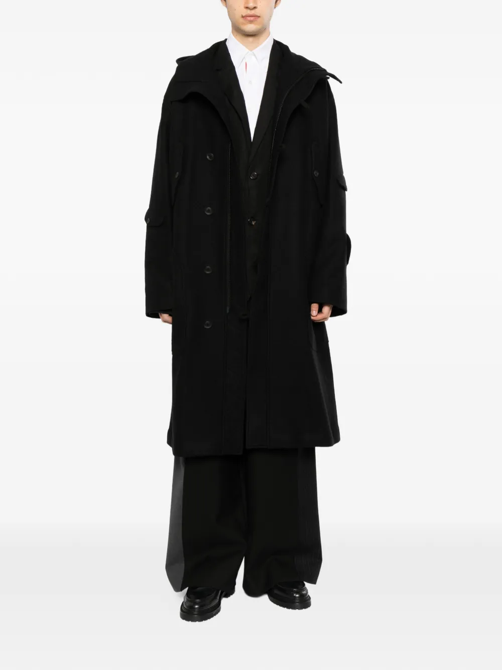 Yohji Yamamoto Jas met enkele rij knopen Zwart