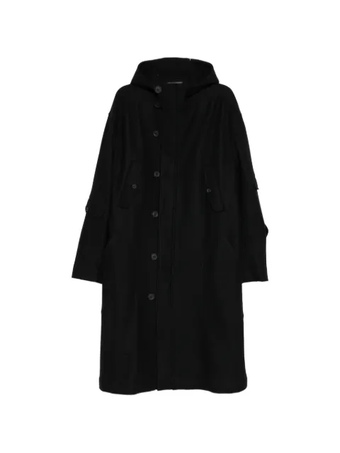 Yohji Yamamoto single-breasted hooded coat