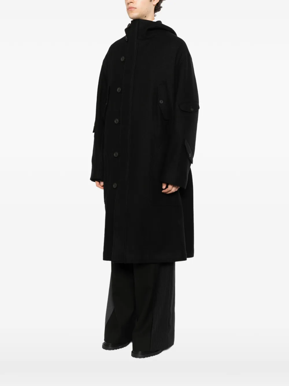 Yohji Yamamoto Jas met enkele rij knopen Zwart