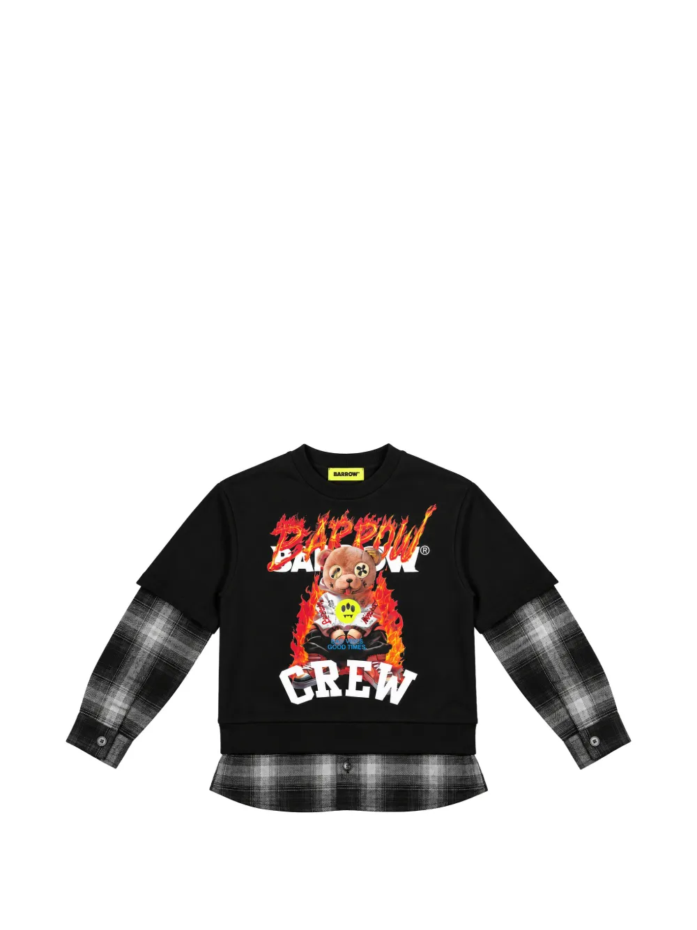 Barrow kids layered-effect graphic-print sweatshirt Zwart