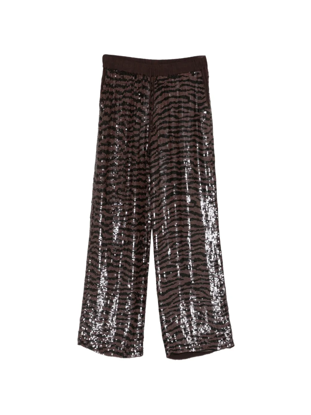 P.A.R.O.S.H. Rebra sequin-embellished zebra-print trousers