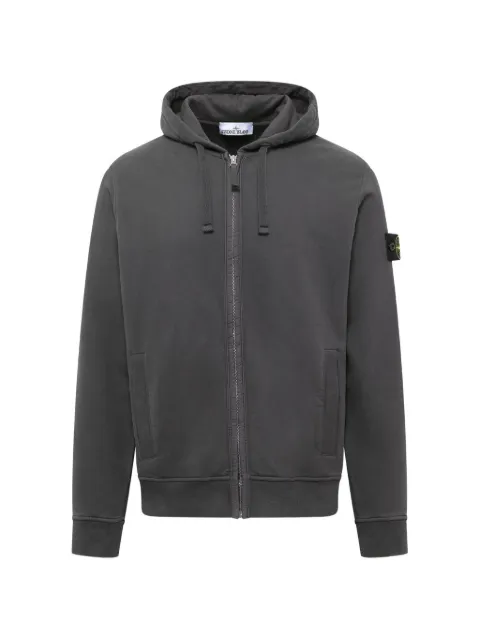 Stone Island 6100067 brushed organic cotton fleece zip-up hoodie