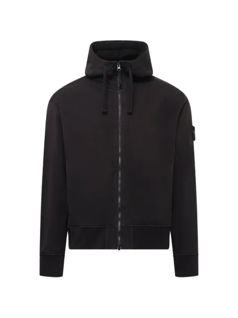 Stone Island 6100009 organic cotton fleece zip-up hoodie