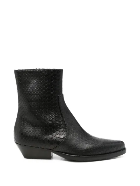 Anna F. bottines pointues à embossage façon serpent