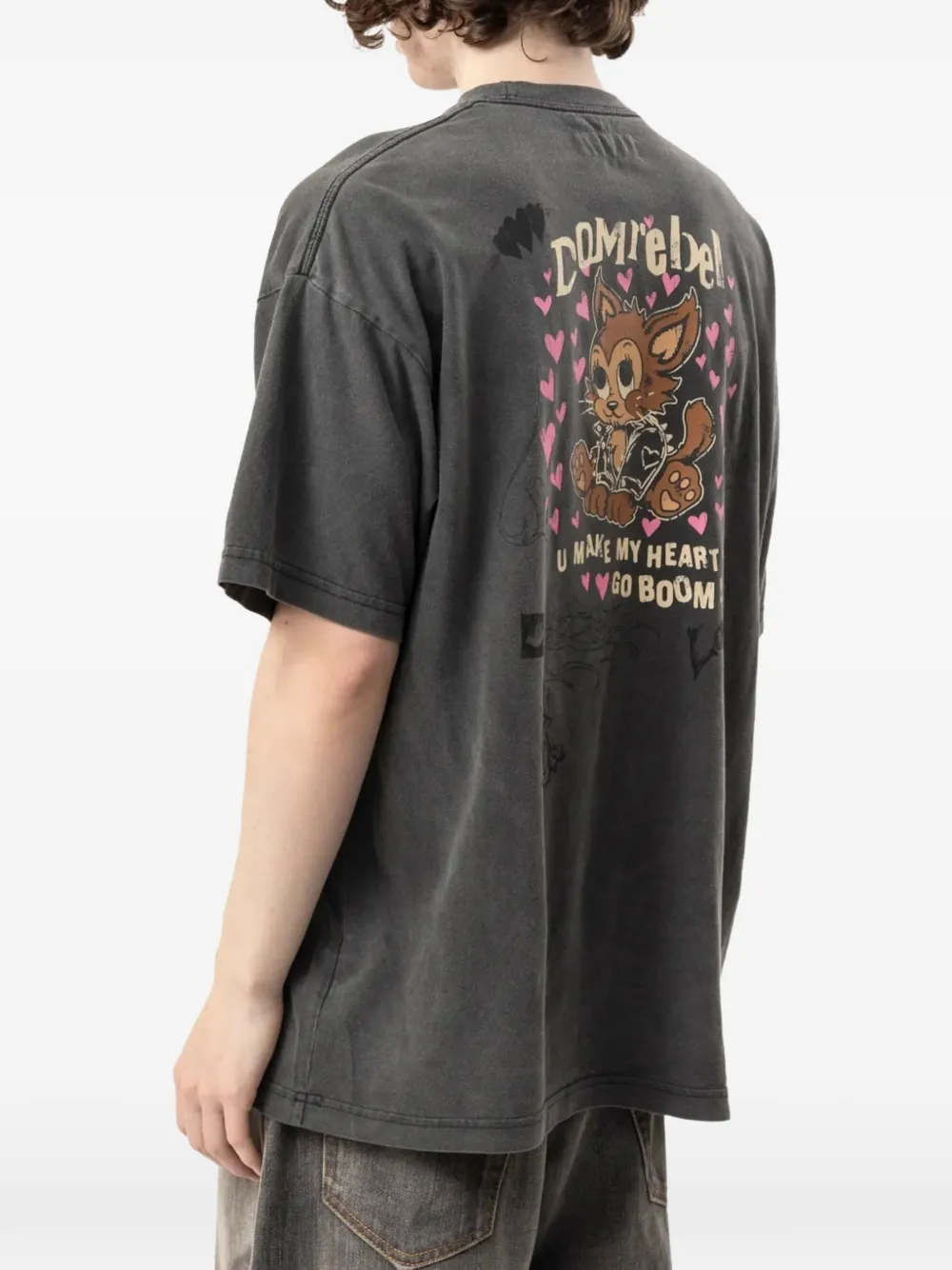 DOMREBEL Katoenen T-shirt met Boom print Grijs