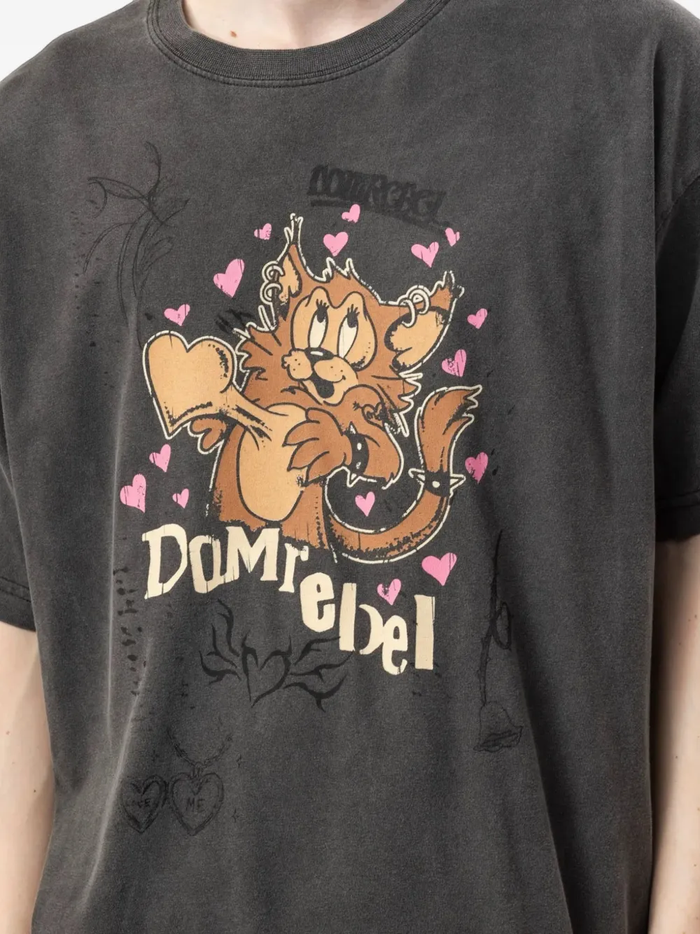 DOMREBEL Katoenen T-shirt met Boom print Grijs