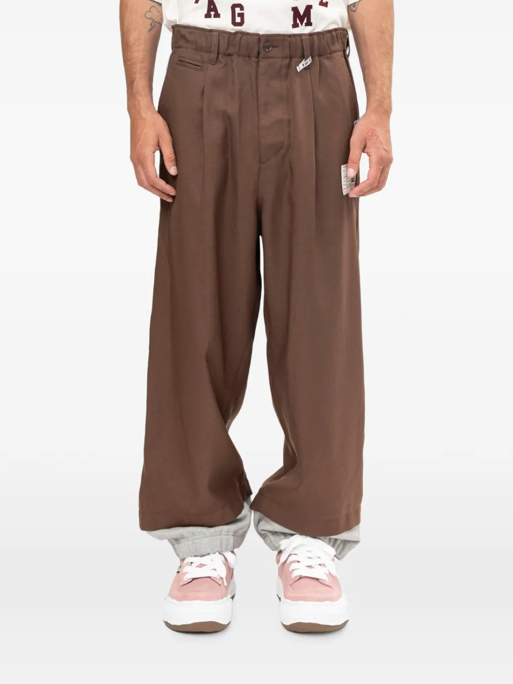 Maison MIHARA YASUHIRO sweat layered twill pants