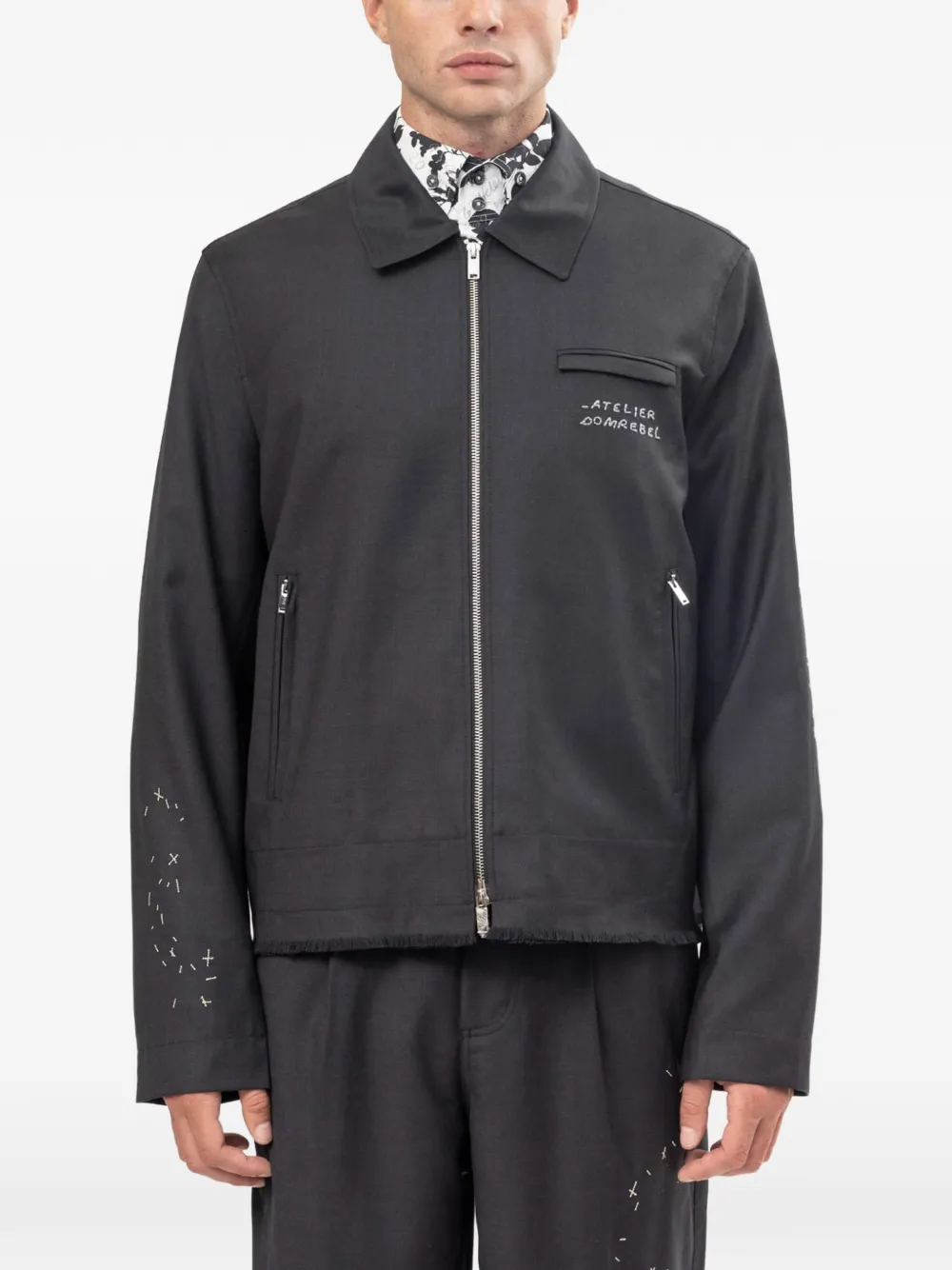DOMREBEL Backstage hand-stitched boxy jacket - Grigio