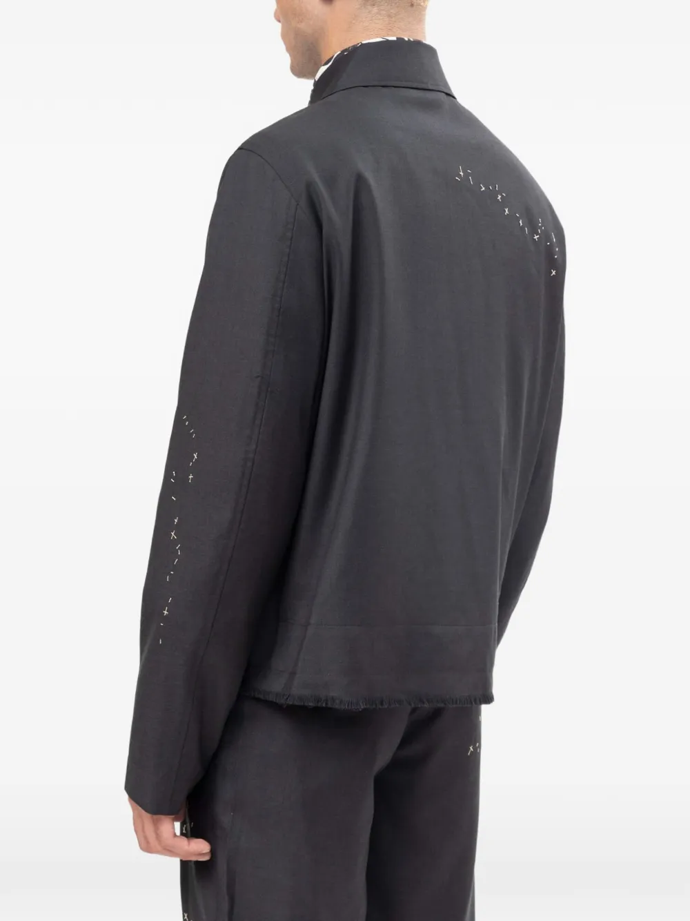 DOMREBEL Backstage boxy jack met stiksels Grijs