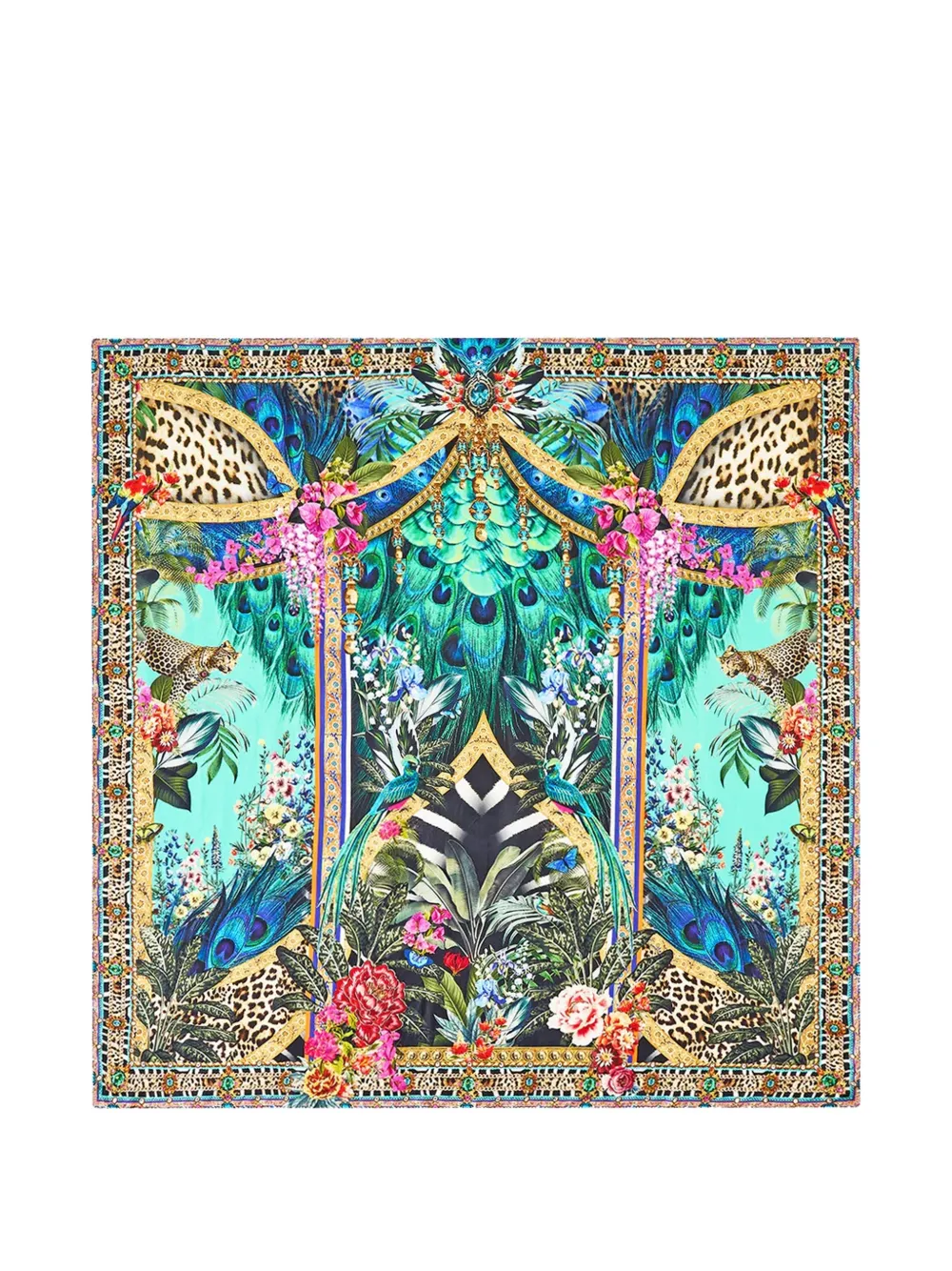Camilla Animal Alchemy crystal-embellished animal-print scarf