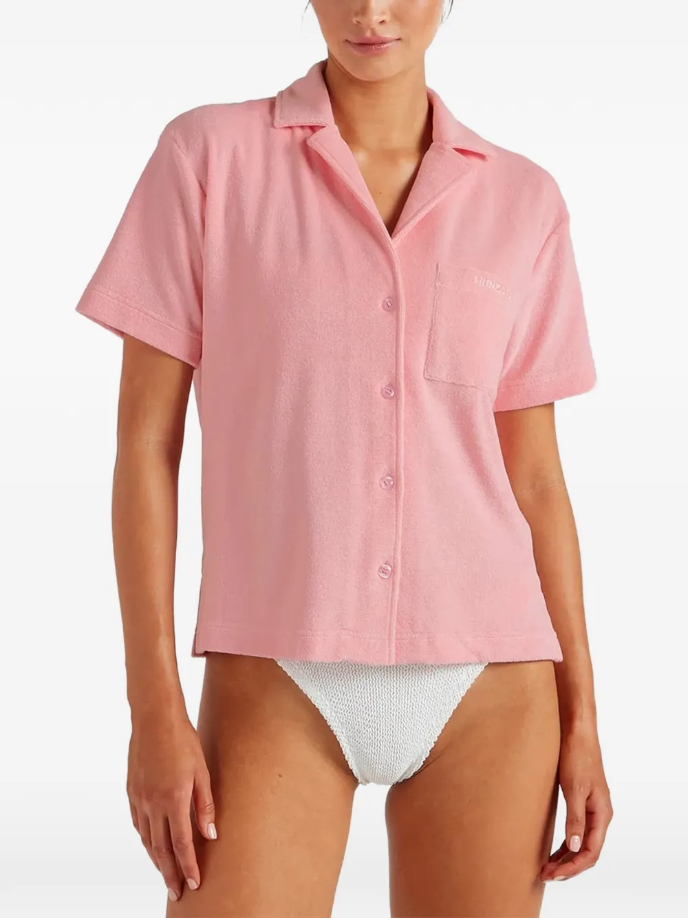 Hunza G Cuban short-sleeve shirt Roze