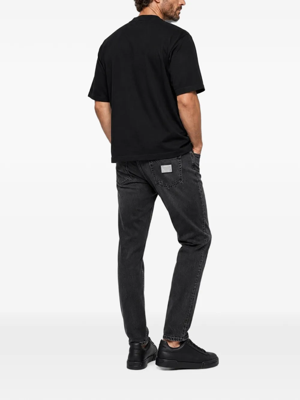 Dolce & Gabbana cotton T-shirt with embroidery Zwart