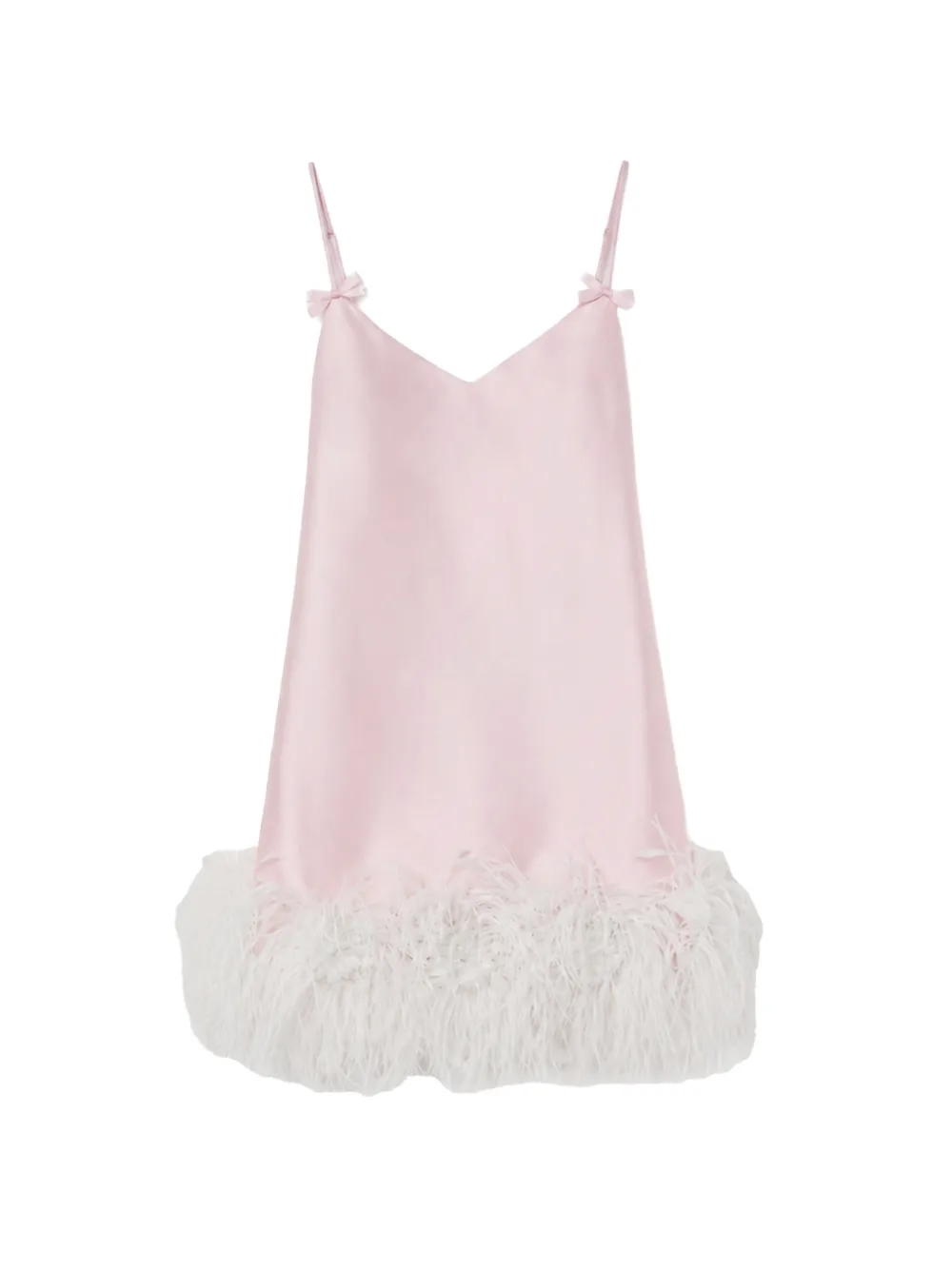 Self-Portrait feather-trim bow-detail mini dress - Rosa
