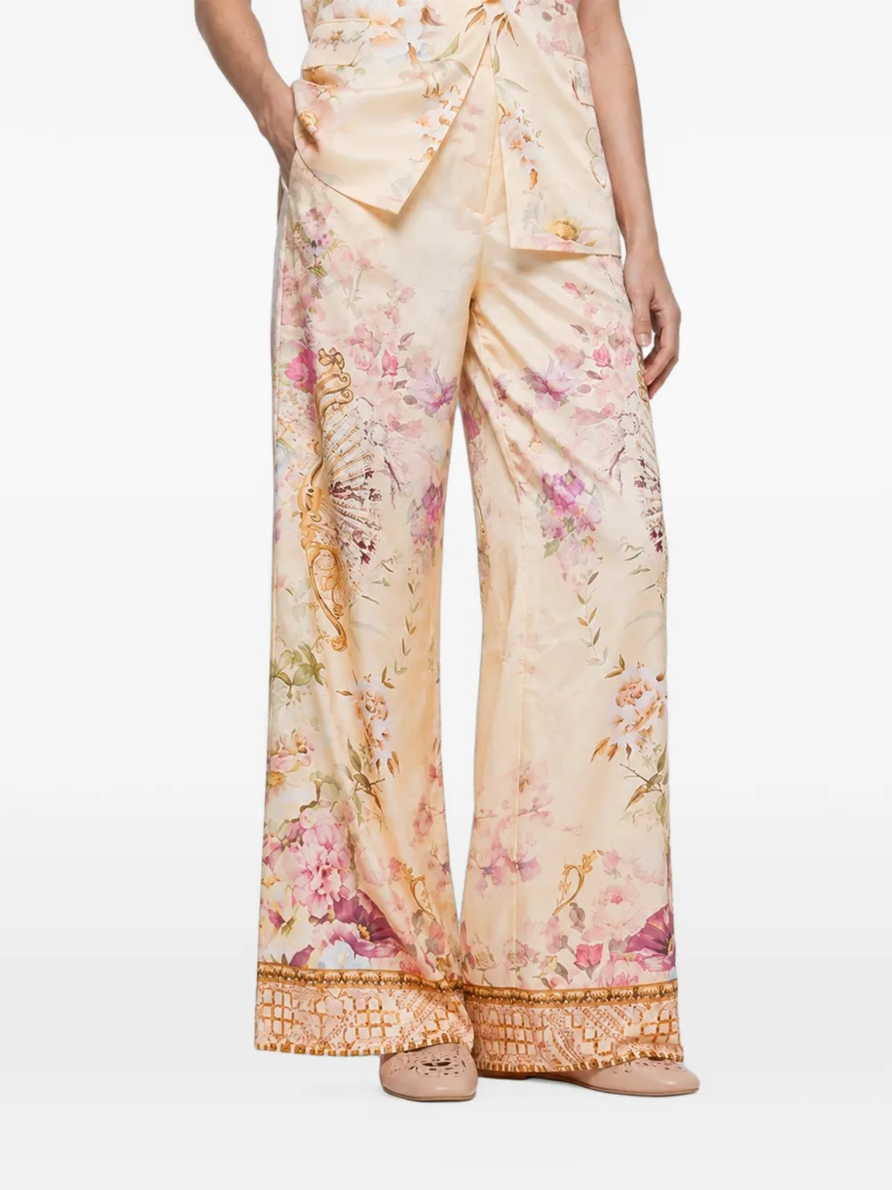 Camilla Adorned in Aranjuez floral-print trousers