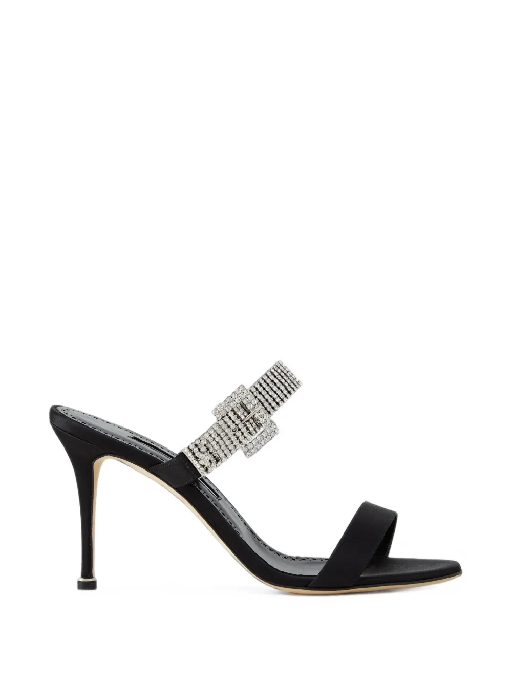 Manolo Blahnik Fibolta Crystal-buckle Sandals In 블랙