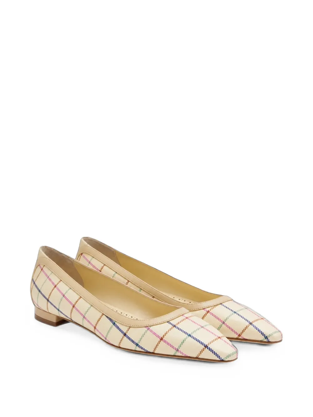 Manolo Blahnik Filotas check-pattern pumps Beige