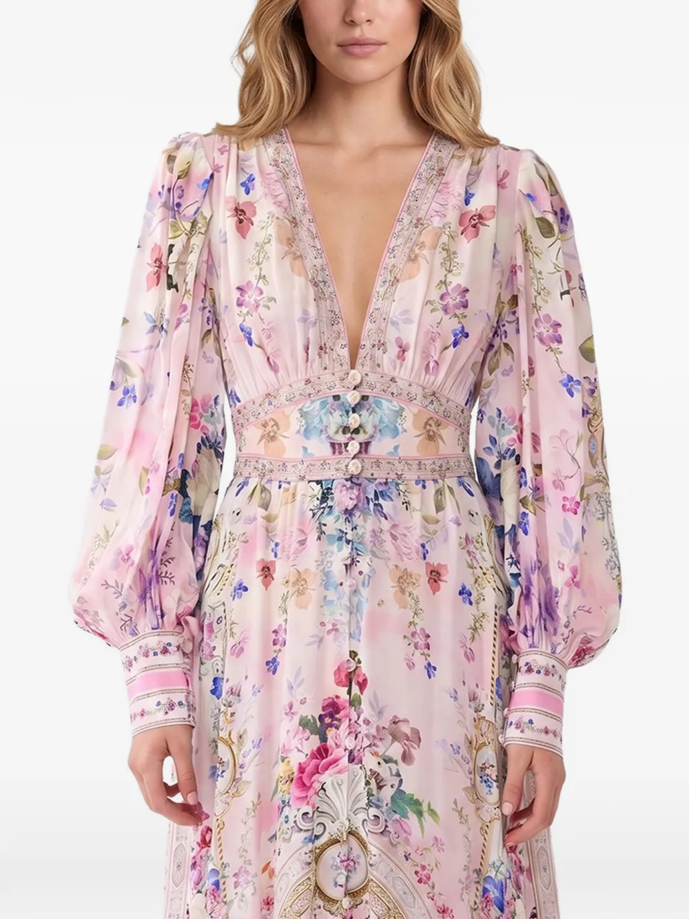 Camilla Palatial Pastels crystal-embellished maxi dress Roze