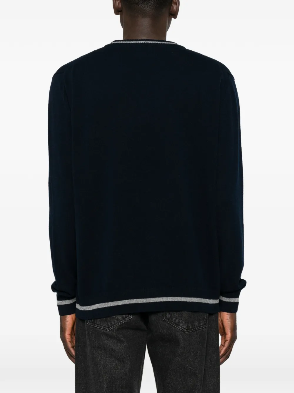 Iceberg Trui met logo-intarsia en afwerking Blauw