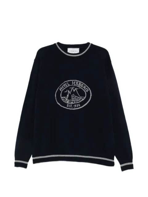 Iceberg logo-intarsia tipped sweater