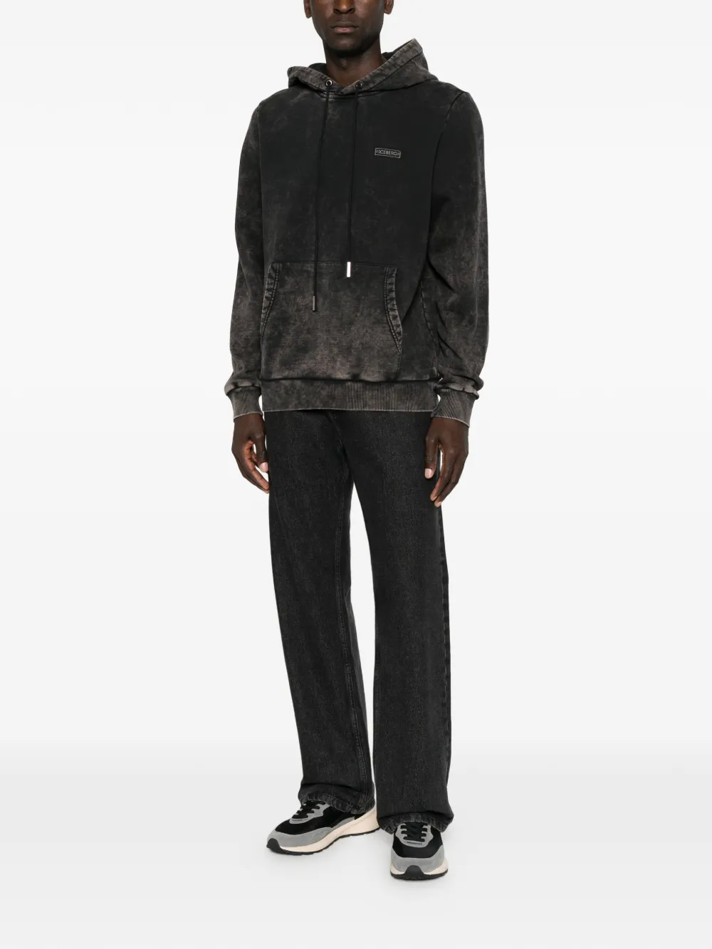 Iceberg Hoodie met logopatch Zwart