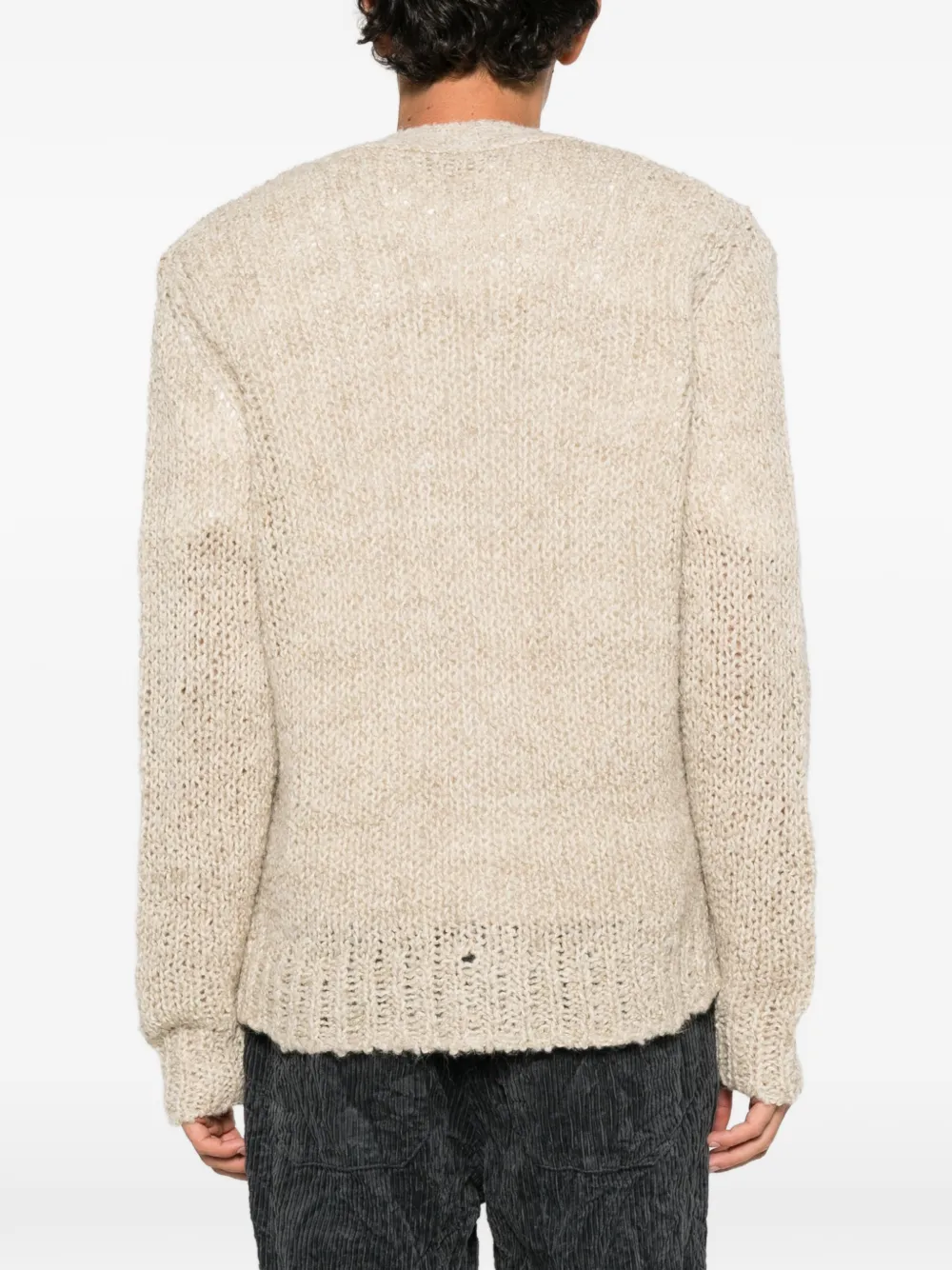 Barena chunky-knit V-neck cardigan Beige