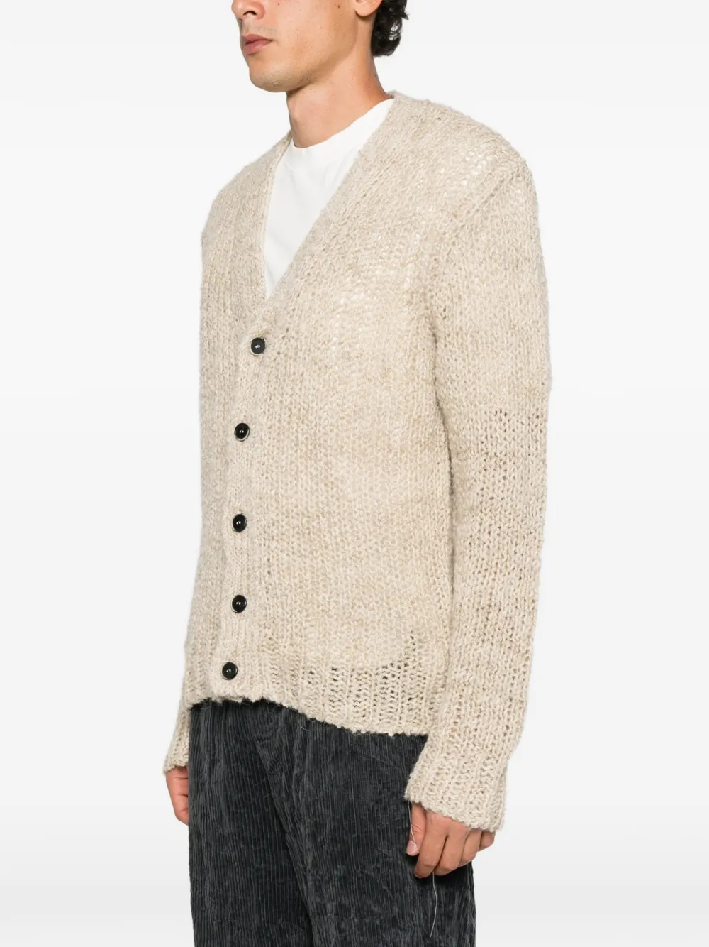 Barena chunky-knit V-neck cardigan Beige
