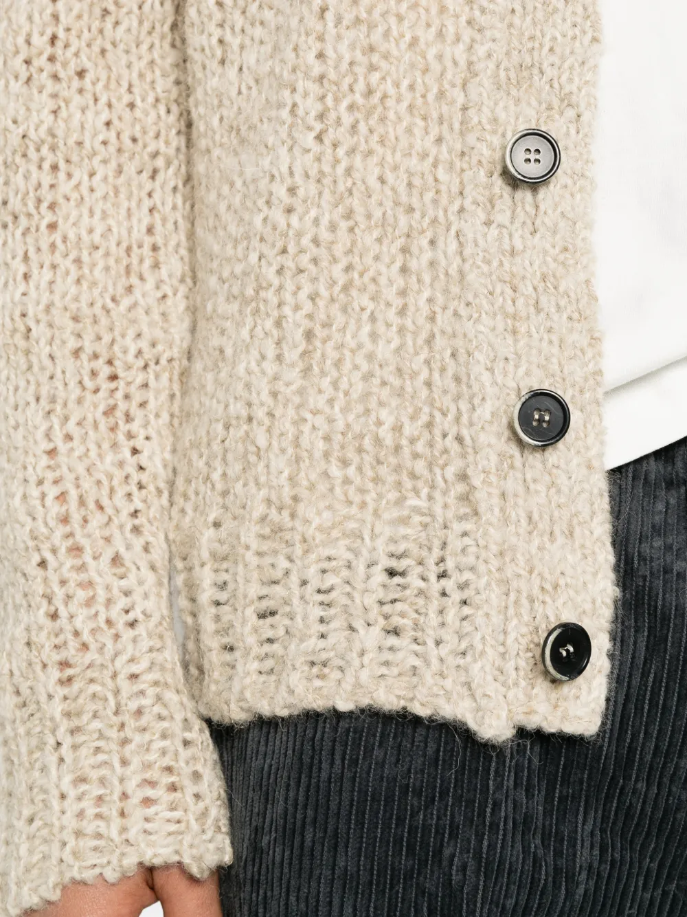 Barena chunky-knit V-neck cardigan Beige