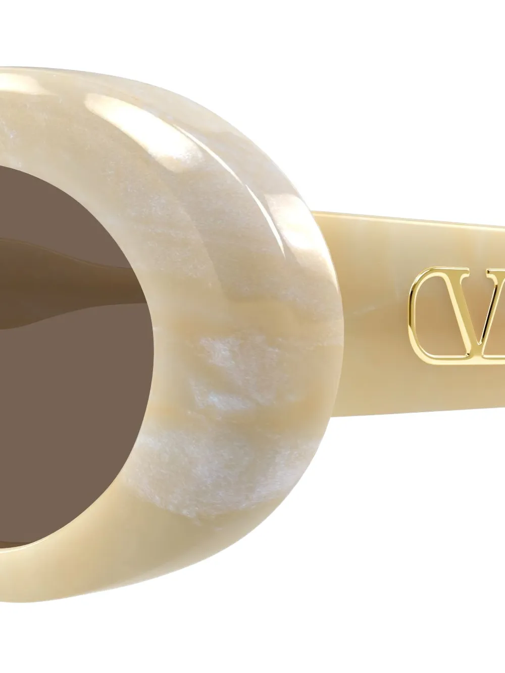 VALENTINO GARAVANI EYEWEAR VLogo round-frame sunglasses Beige