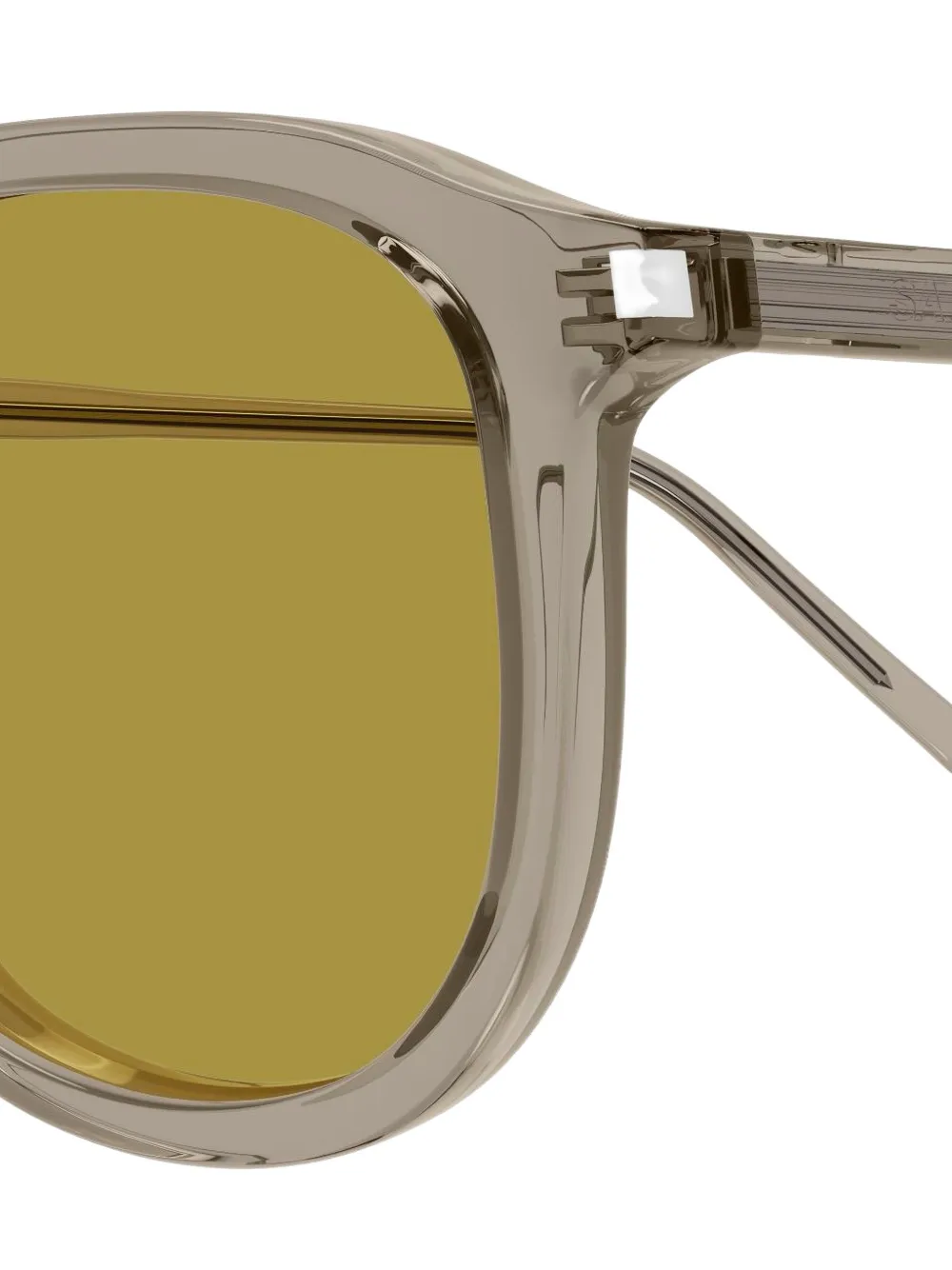 Saint Laurent Eyewear Zonnebril met rond montuur Beige