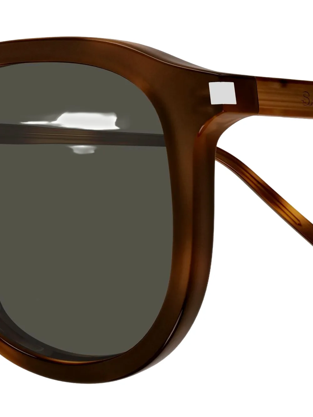 Saint Laurent Eyewear SL 939 zonnebril met rond montuur en schildpad-effect Bruin