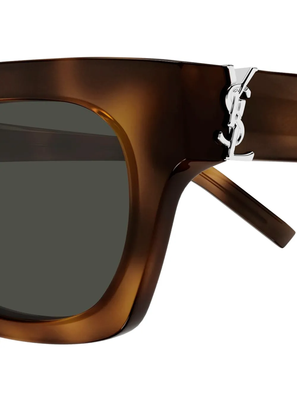Saint Laurent Eyewear Zonnebril met rechthoekig montuur Bruin