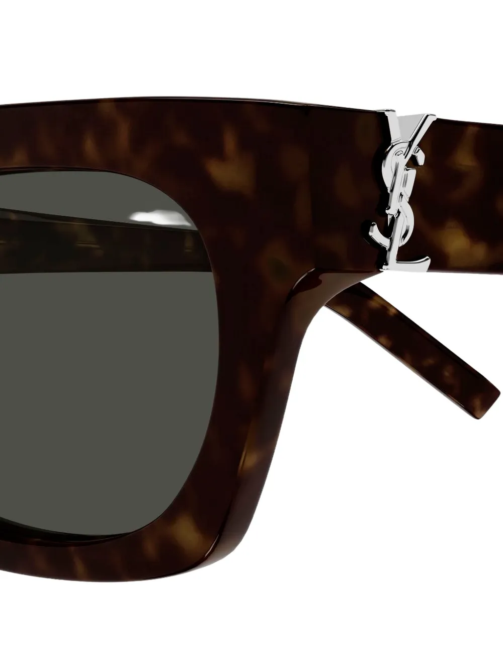 Saint Laurent Eyewear Zonnebril met rechthoekig montuur Bruin