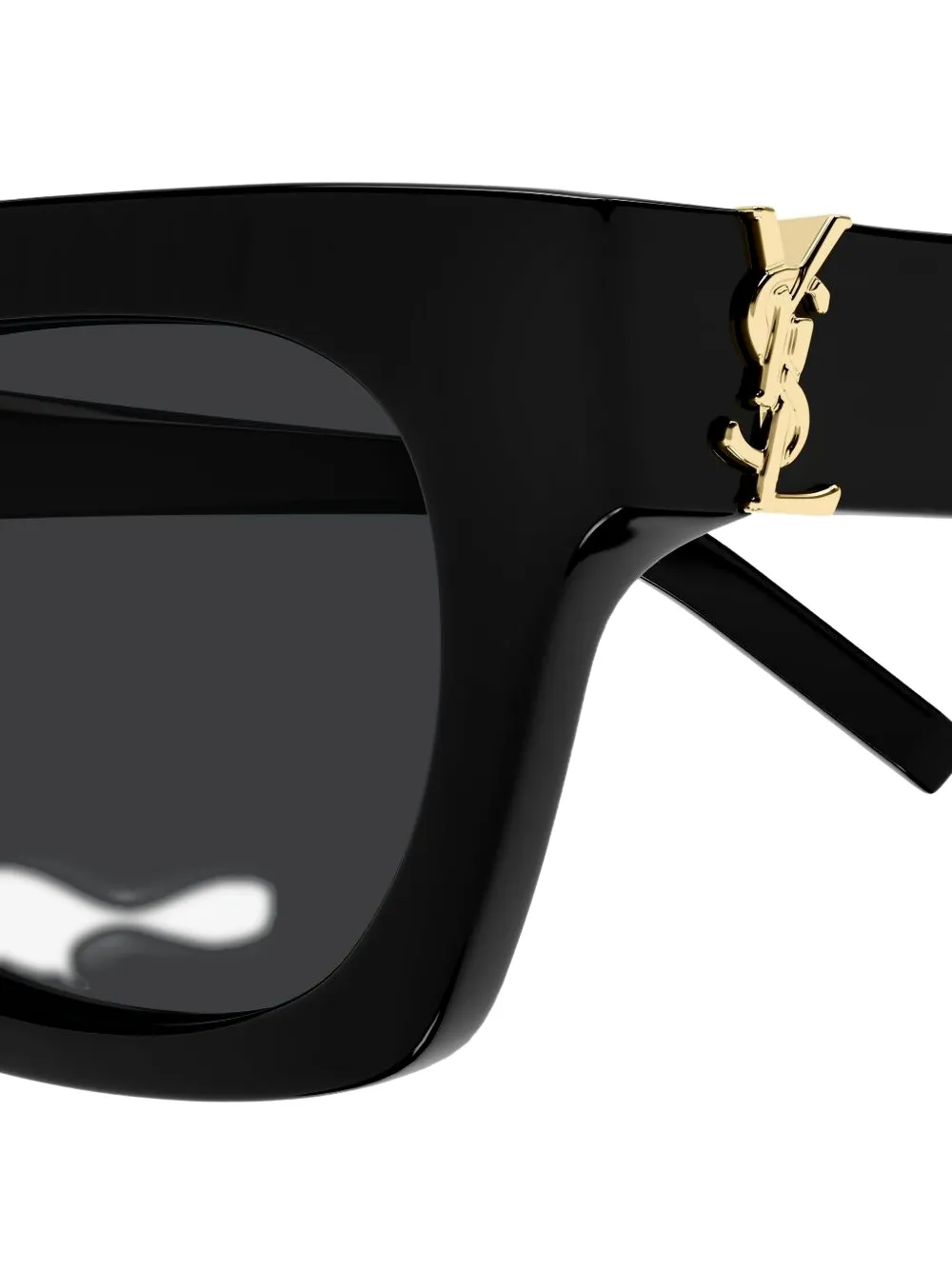 Saint Laurent Eyewear Zonnebril met rechthoekig montuur Zwart