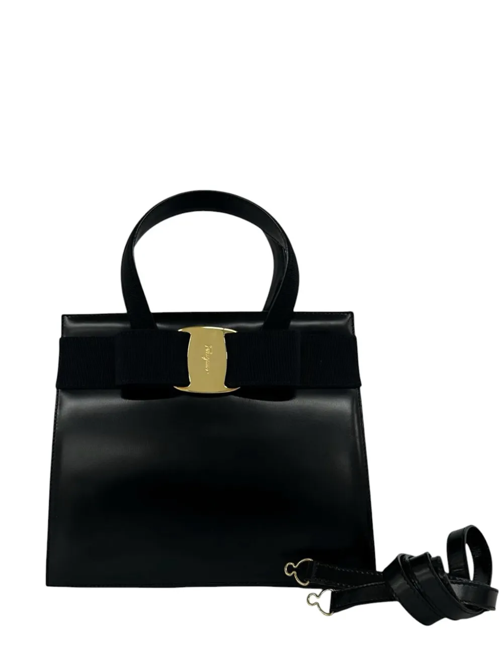 Ferragamo Pre-Owned 1990-2010 sac à bandoulière Vara Bow en cuir - Noir Ferragamo Pre-Owned 1990-2010 sac à bandoulière Vara Bow en cuir - Noir
