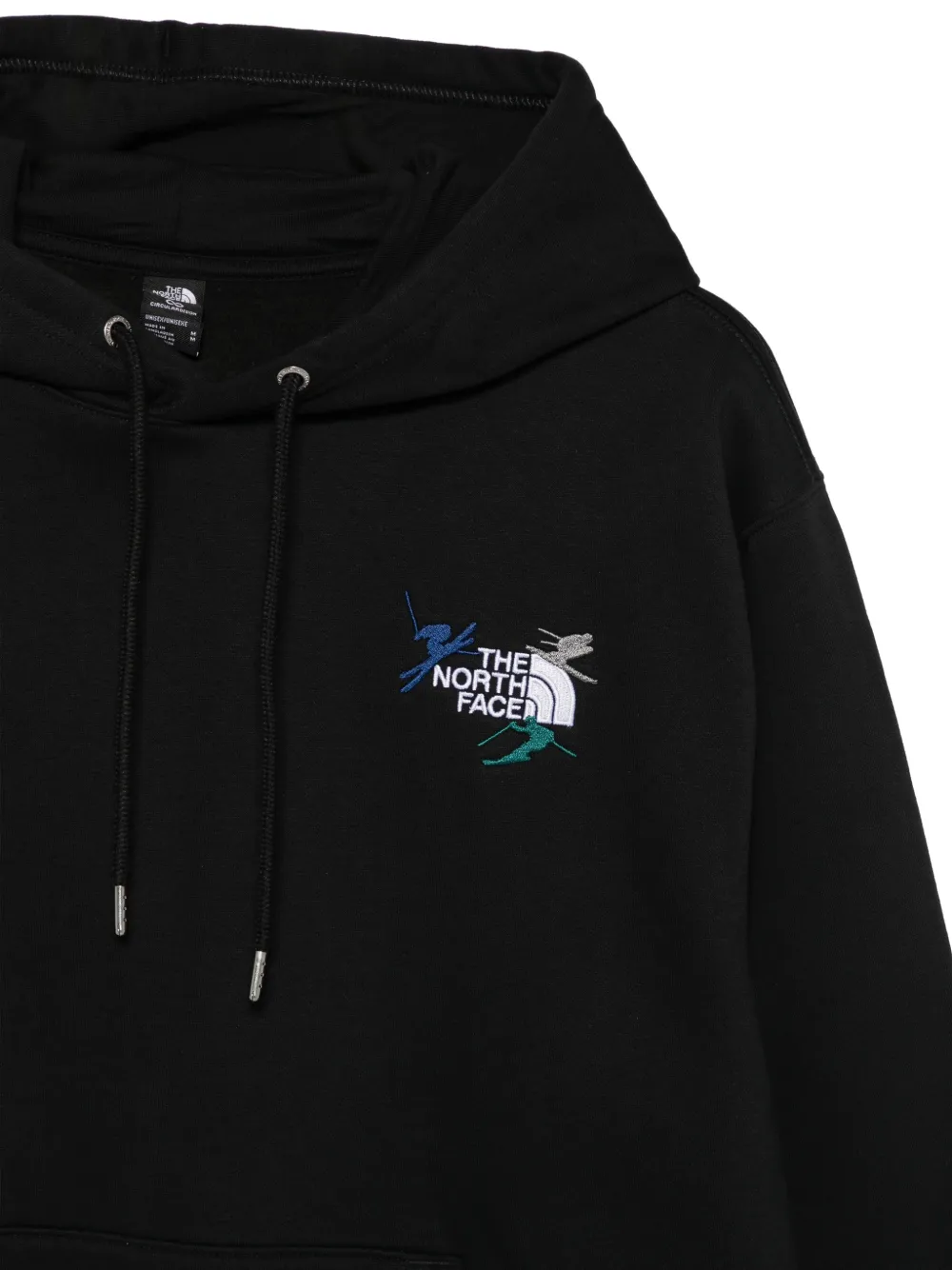 The North Face logo-embroidered drawstring hoodie Zwart