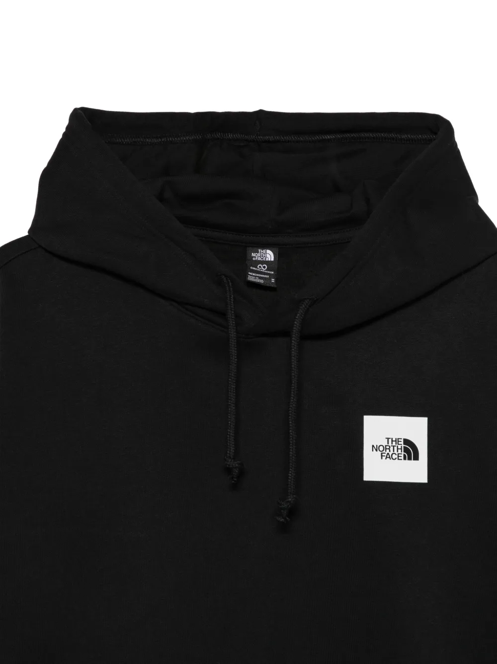 The North Face logo-patch drawstring hoodie Zwart