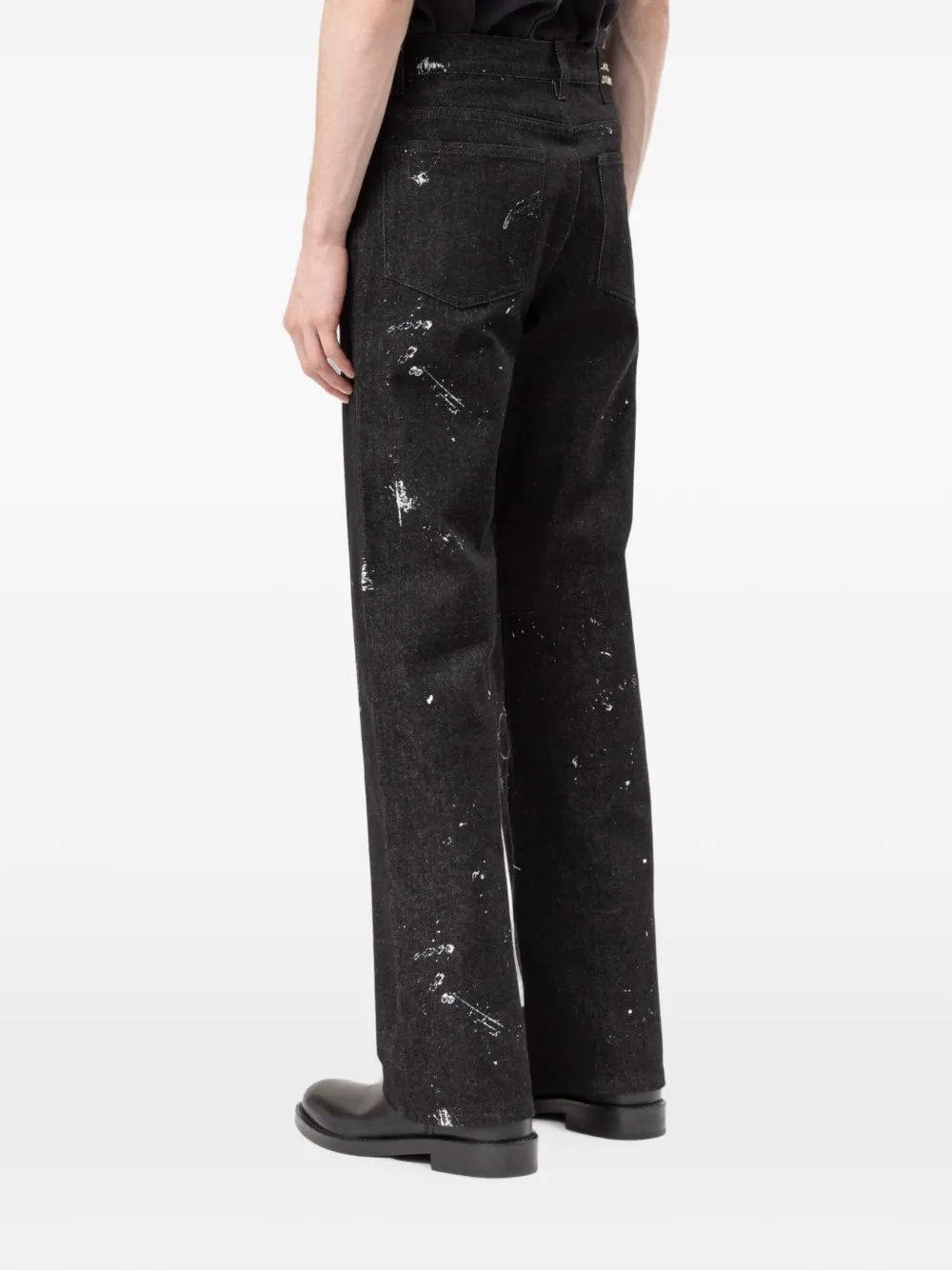DOMREBEL Jerk jeans met verfspatten Zwart