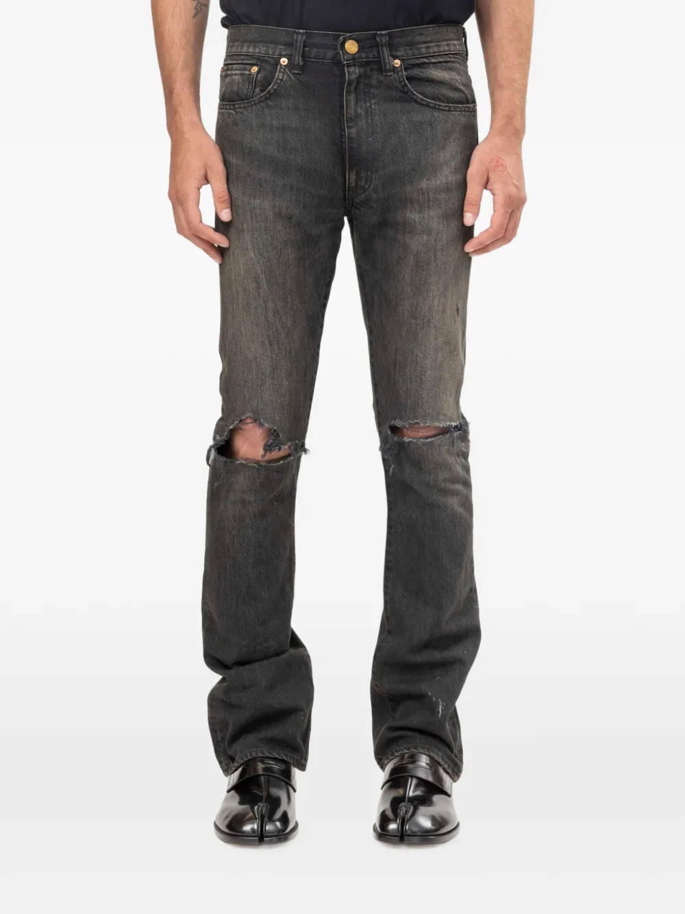 KAMIYA distressed slim-fit jeans