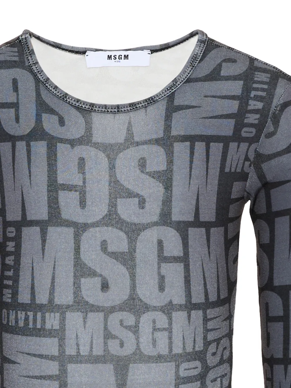 MSGM Kids Body met lange mouwen en logo-print Zwart