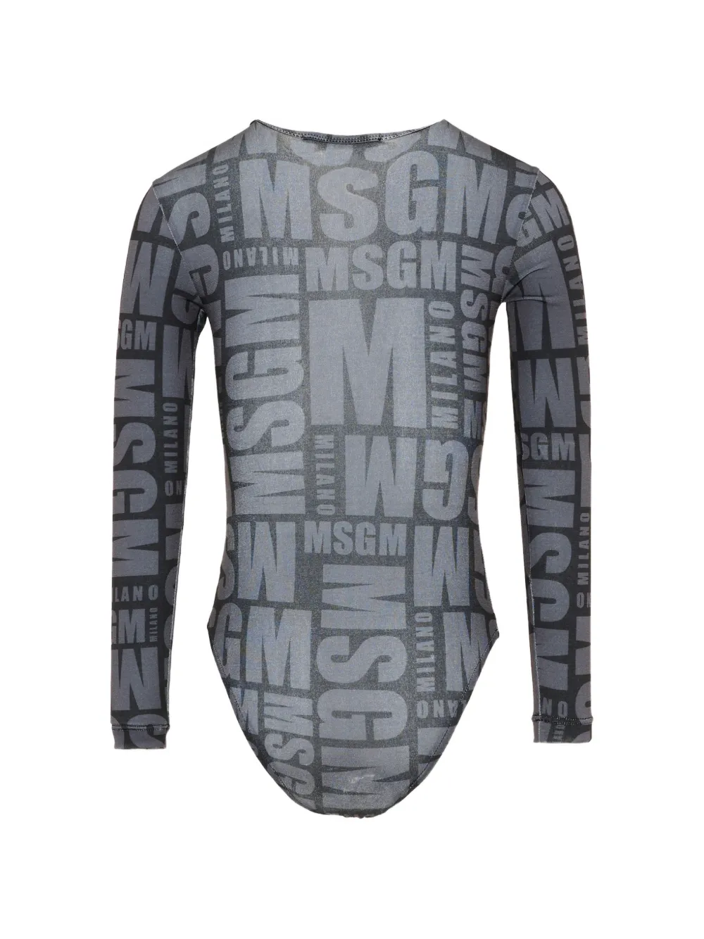 MSGM Kids Body met lange mouwen en logo-print Zwart