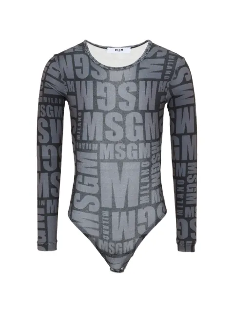 MSGM Kids logo-print long-sleeved bodysuit