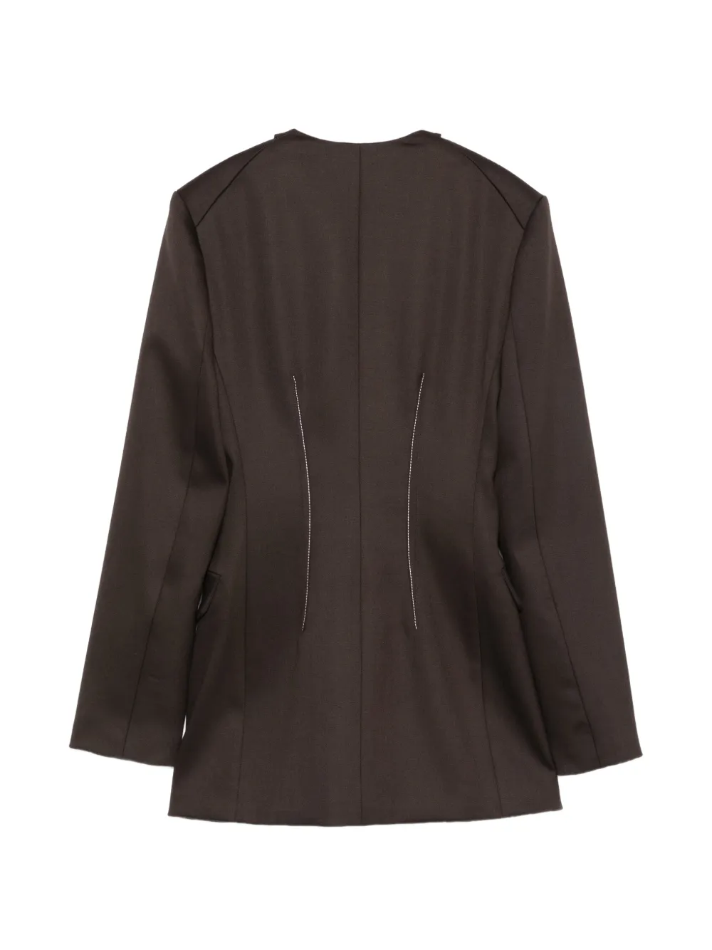 Genny bow-detail contrast-stitch blazer Bruin