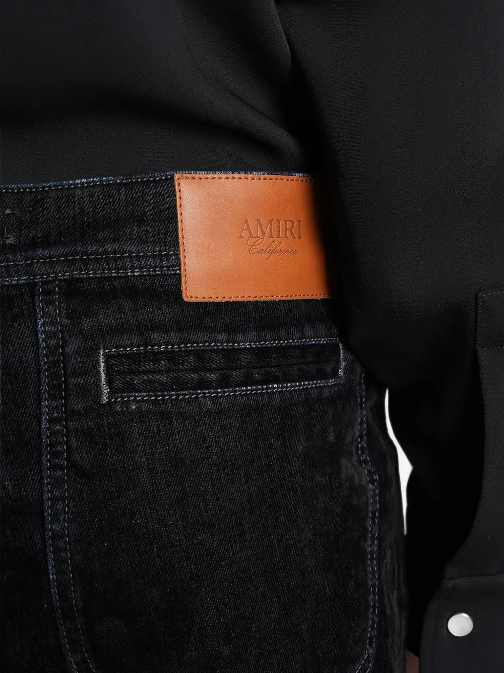 AMIRI Bootcut jeans met fluwelen afwerking Zwart