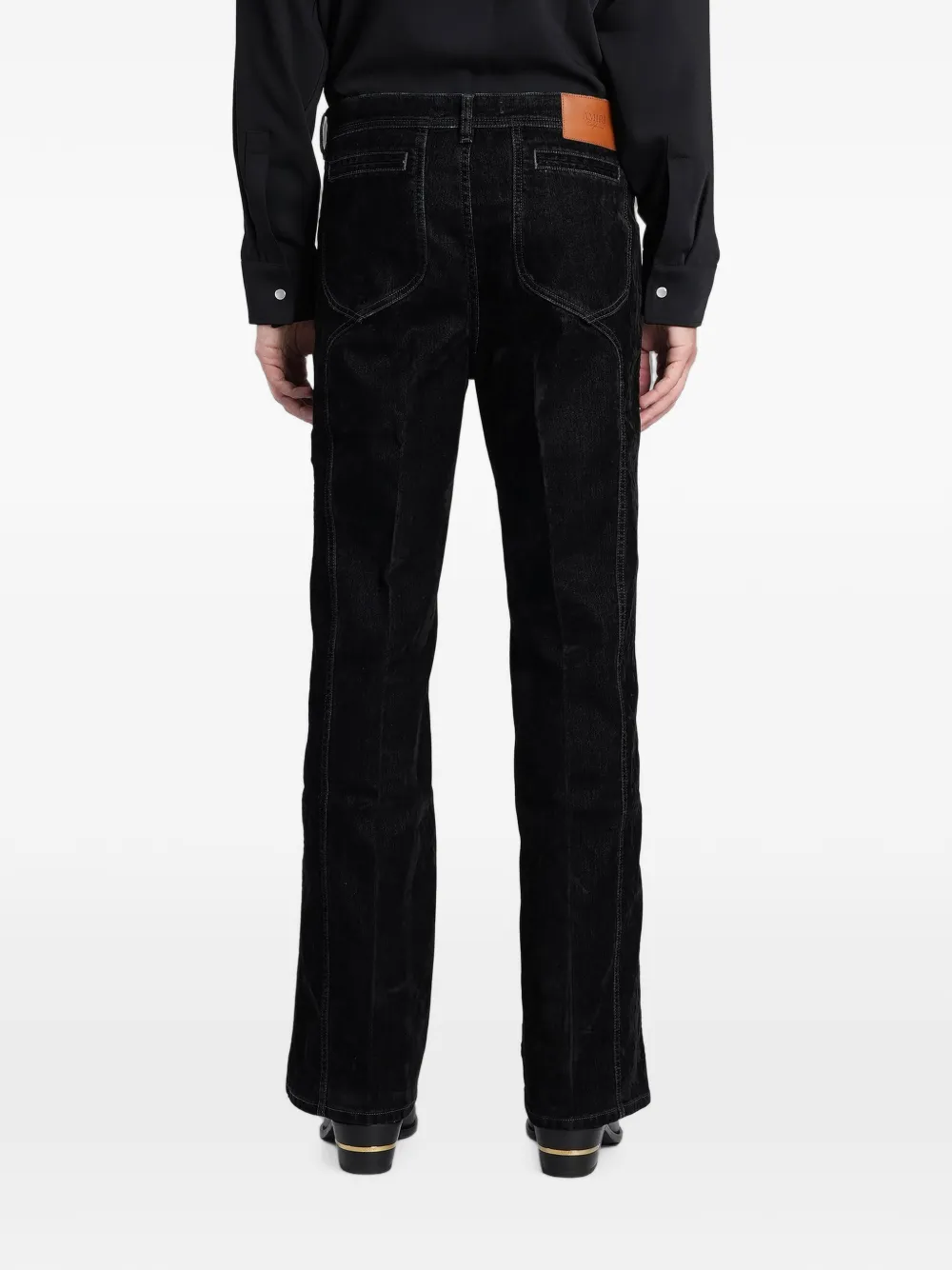 AMIRI Bootcut jeans met fluwelen afwerking Zwart