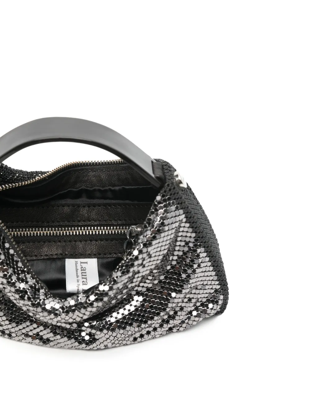 Laura B Lavinia clutch van metalen mesh Grijs